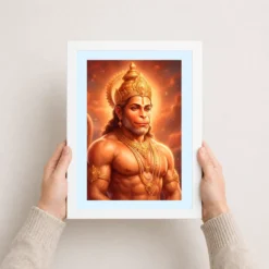 hanuman portrait realistic digital orange glow divine art 10 white 3