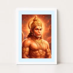 hanuman portrait realistic digital orange glow divine art 10 white main