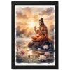 hanuman sunrise lotus orange glow blessing watercolor 17 black main