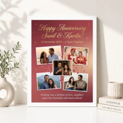 happy anniversary heartfelt wishes floral romantic couple photo frame 01 white 4