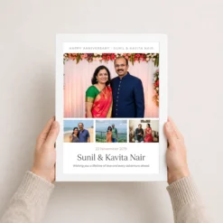 happy anniversary romantic floral wishes celebration couple photo frame 03 white 3