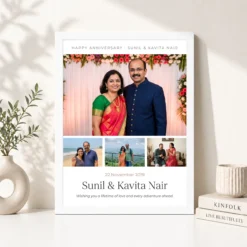 happy anniversary romantic floral wishes celebration couple photo frame 03 white 4