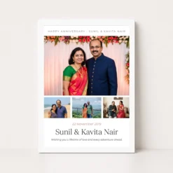 happy anniversary romantic floral wishes celebration couple photo frame 03 white main