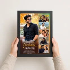 happy birthday boyfriend photo frame with date name black 3