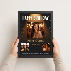 Happy Birthday Collage Frame Pink Floral Celebration Wishes Photo Frame 10 happy birthday collage frame pink floral celebration wishes photo frame 02 black 3