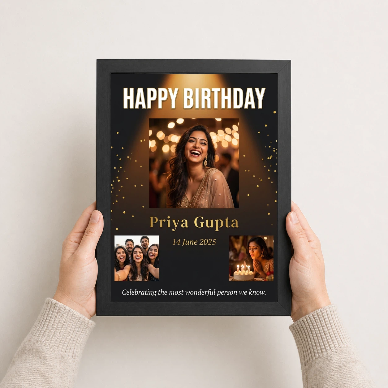 Happy Birthday Collage Frame Pink Floral Celebration Wishes Photo Frame 3 Happy Birthday Collage Frame Pink Floral Celebration Wishes Photo Frame - Image 3
