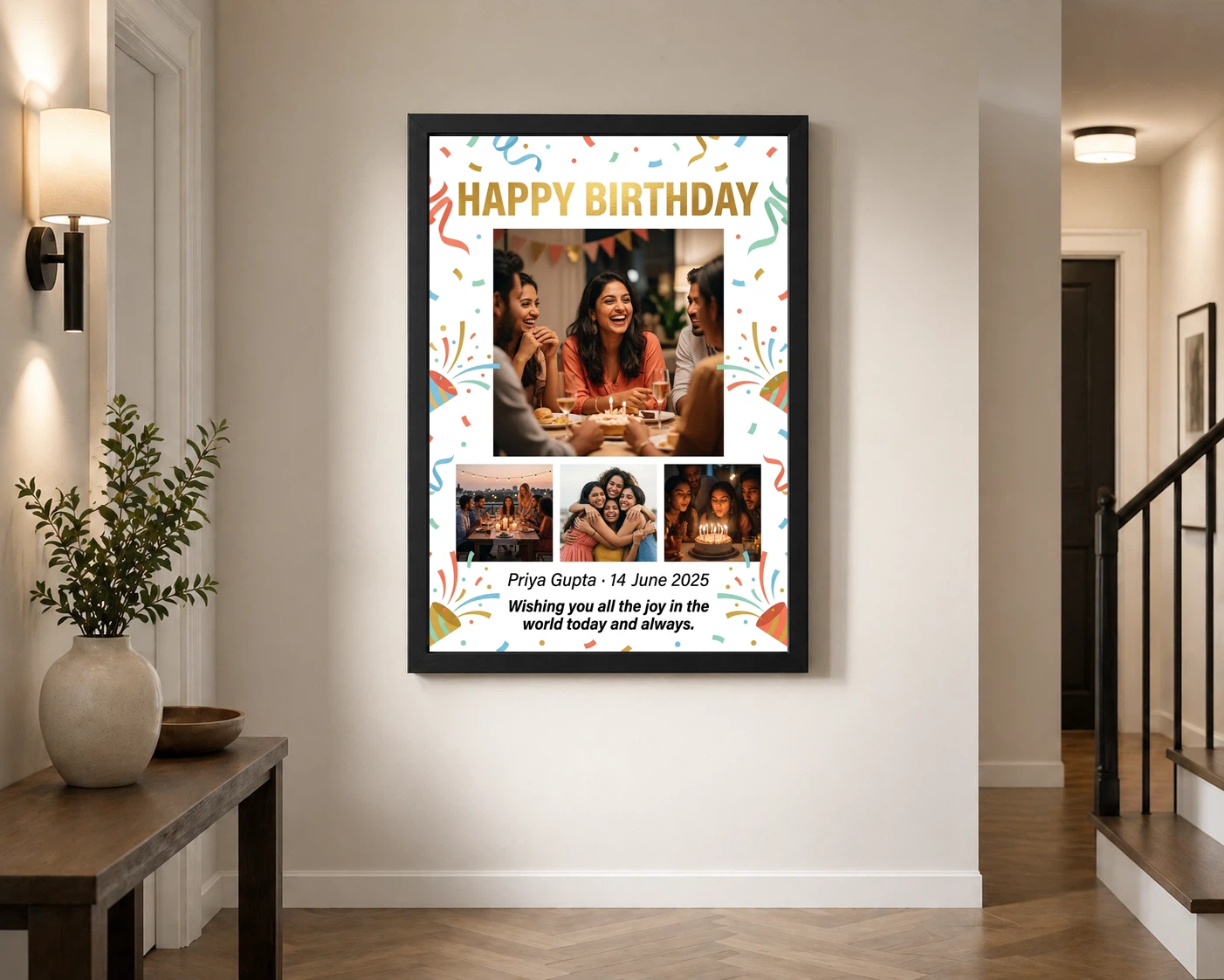 Happy Birthday Collage Frame Vibrant Multi Photo Wishes Photo Frame 2 Happy Birthday Collage Frame Vibrant Multi Photo Wishes Photo Frame - Image 2