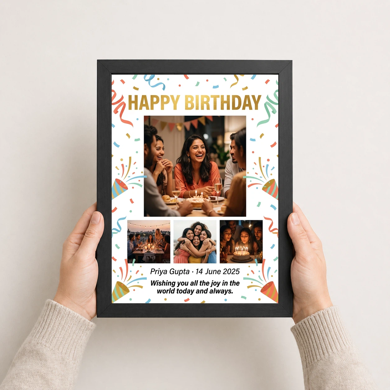 Happy Birthday Collage Frame Vibrant Multi Photo Wishes Photo Frame 3 Happy Birthday Collage Frame Vibrant Multi Photo Wishes Photo Frame - Image 3