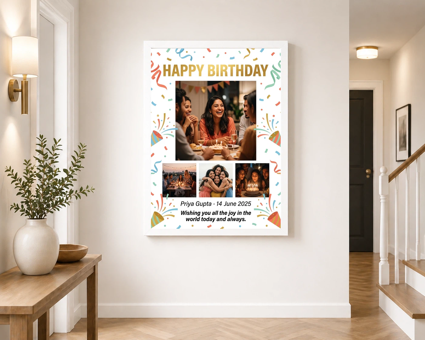 Happy Birthday Collage Frame Vibrant Multi Photo Wishes Photo Frame 6 Happy Birthday Collage Frame Vibrant Multi Photo Wishes Photo Frame - Image 6