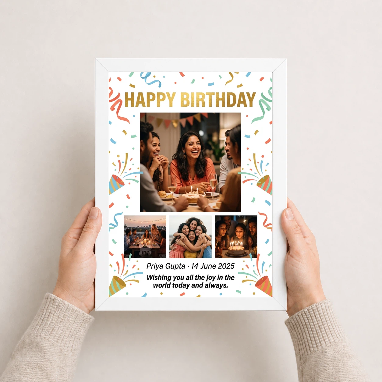 Happy Birthday Collage Frame Vibrant Multi Photo Wishes Photo Frame 7 Happy Birthday Collage Frame Vibrant Multi Photo Wishes Photo Frame - Image 7