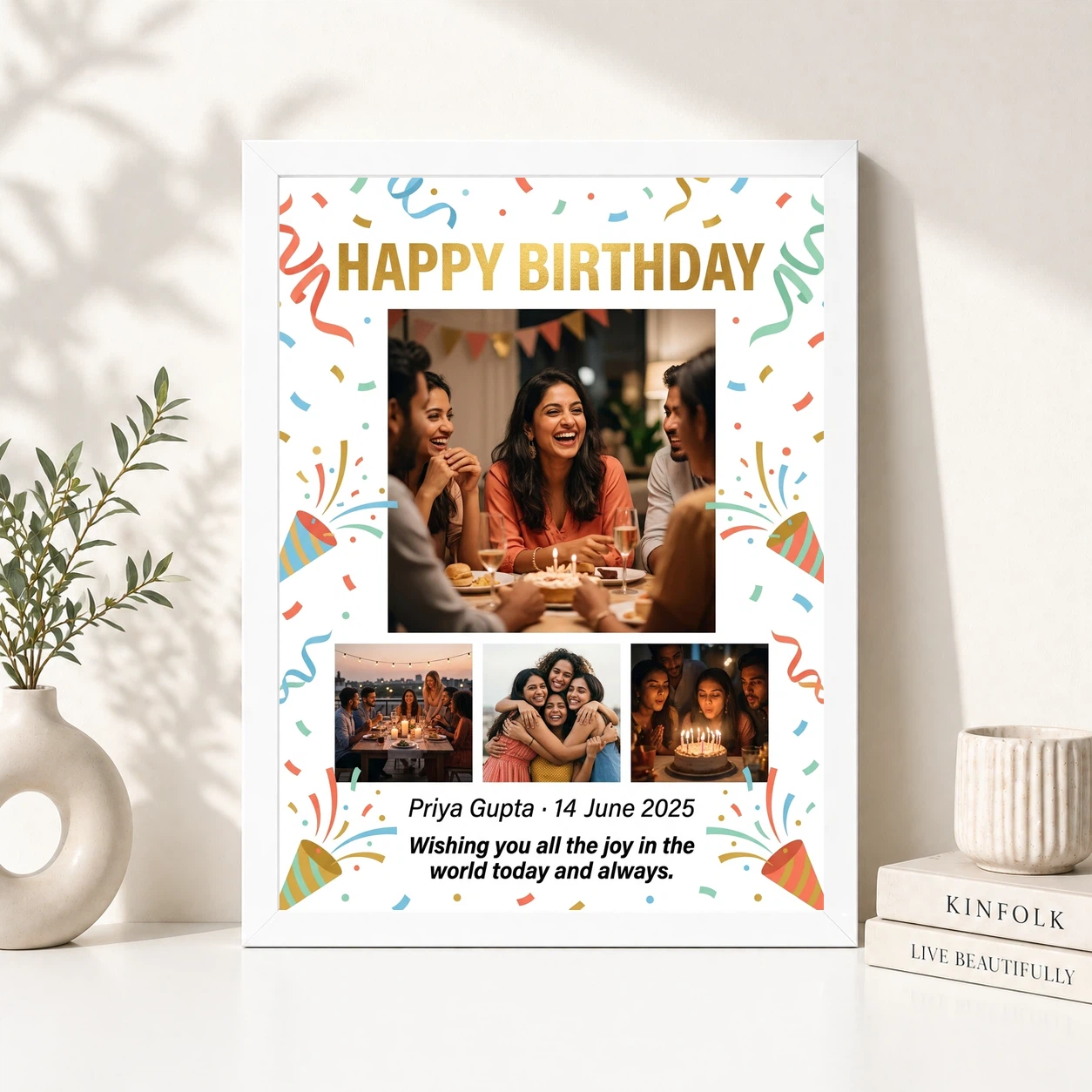 Happy Birthday Collage Frame Vibrant Multi Photo Wishes Photo Frame 8 Happy Birthday Collage Frame Vibrant Multi Photo Wishes Photo Frame - Image 8