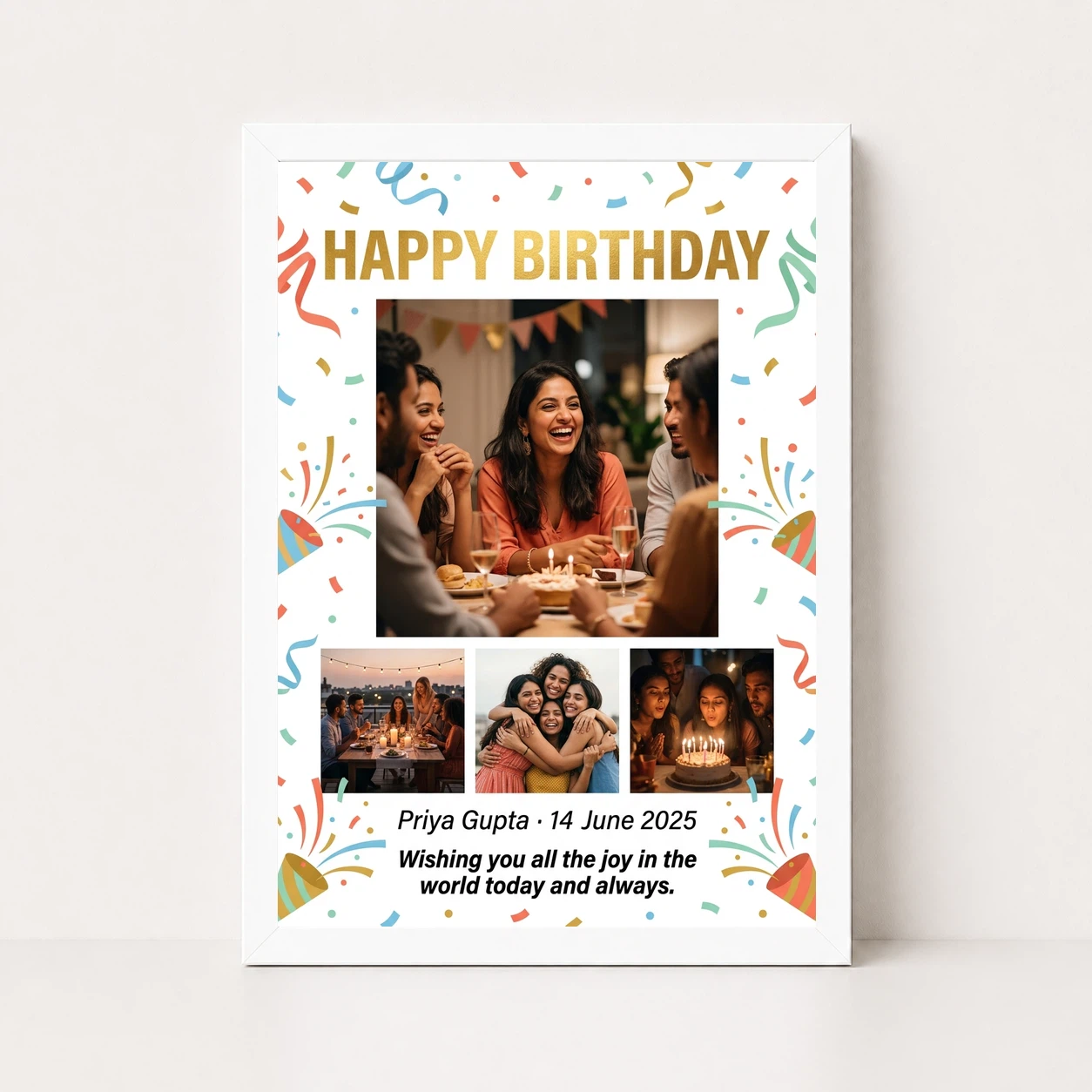 Happy Birthday Collage Frame Vibrant Multi Photo Wishes Photo Frame 5 Happy Birthday Collage Frame Vibrant Multi Photo Wishes Photo Frame - Image 5