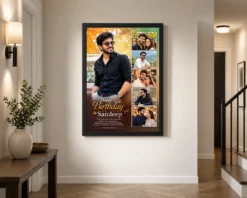 Alternative view of Happy Birthday Husband Photo Frame with Date and Name