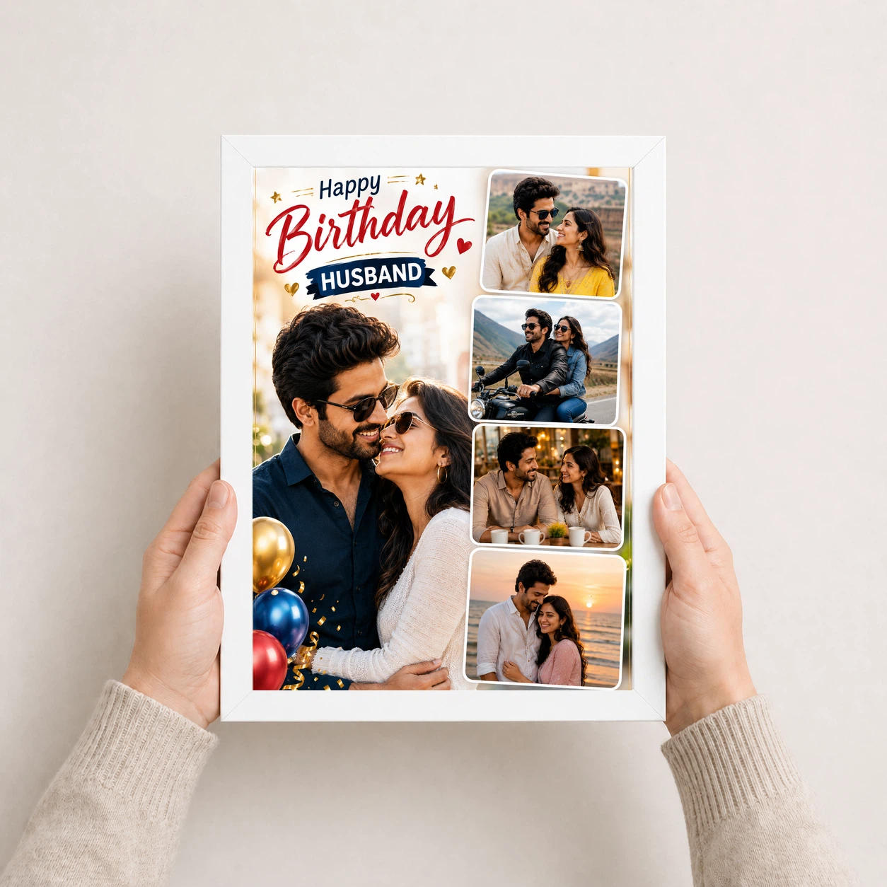 Happy Birthday Photo Frame for Husband Couple Balloon 7 Happy Birthday Photo Frame for Husband Couple Balloon - Image 7