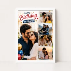 Happy Birthday Photo Frame for Husband Couple Balloon 12 happy birthday photo frame for husband couple balloon white main