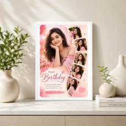 happy birthday wife collage photo frame couple portrait white 2
