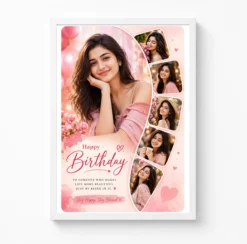 happy birthday wife collage photo frame couple portrait white main