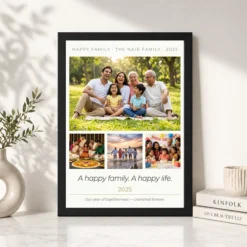 happy family photo frame pastel rainbow love joy art photo frame 03 black 4