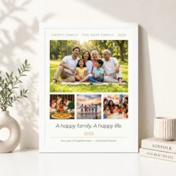 happy family photo frame pastel rainbow love joy art photo frame 03 white 4