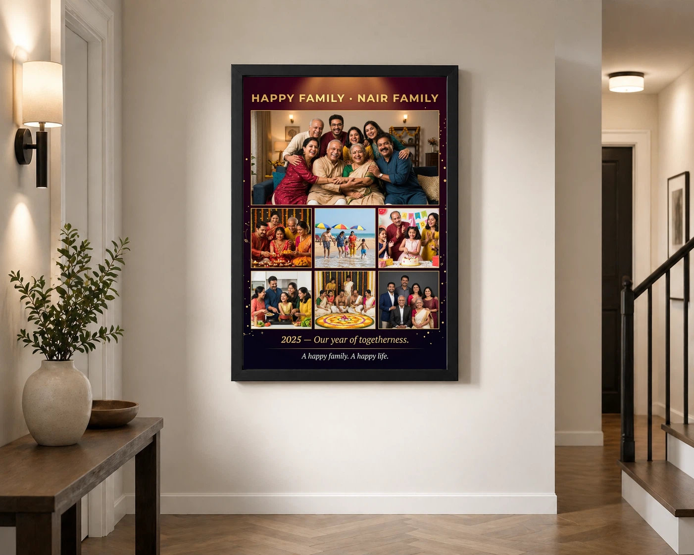 Happy Family Photo Frame Warm Sunny Cheerful Portrait Photo Frame 2 Happy Family Photo Frame Warm Sunny Cheerful Portrait Photo Frame - Image 2
