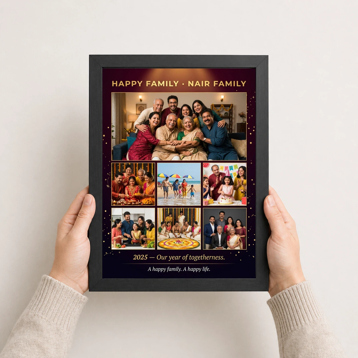 Happy Family Photo Frame Warm Sunny Cheerful Portrait Photo Frame 3 Happy Family Photo Frame Warm Sunny Cheerful Portrait Photo Frame - Image 3