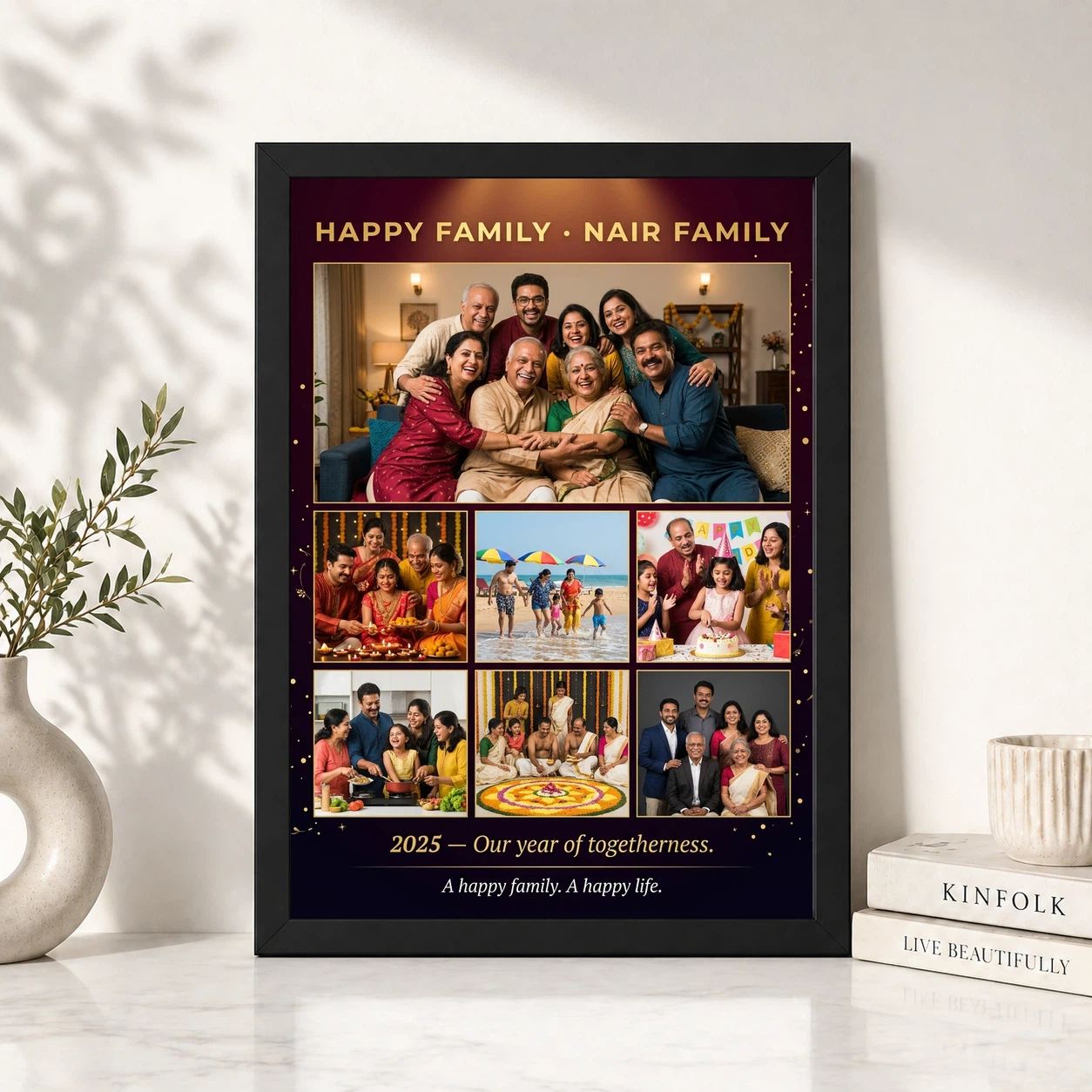 Happy Family Photo Frame Warm Sunny Cheerful Portrait Photo Frame 4 Happy Family Photo Frame Warm Sunny Cheerful Portrait Photo Frame - Image 4