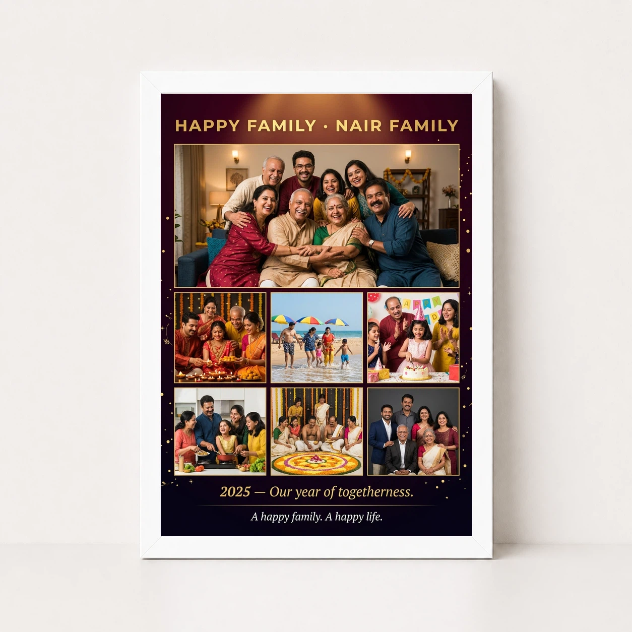 Happy Family Photo Frame Warm Sunny Cheerful Portrait Photo Frame 5 Happy Family Photo Frame Warm Sunny Cheerful Portrait Photo Frame - Image 5