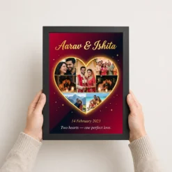 heart collage frame pastel floral love heart memories photo frame 02 black 3