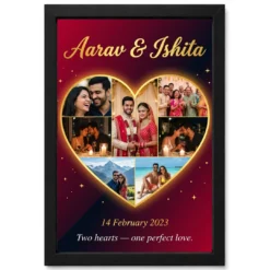 Heart Collage Frame Pastel Floral Love Heart Memories Photo Frame