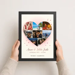 heart collage frame romantic love heart multi photo photo frame 01 black 3