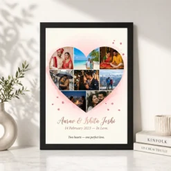 heart collage frame romantic love heart multi photo photo frame 01 black 4