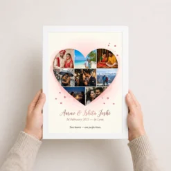 heart collage frame romantic love heart multi photo photo frame 01 white 3