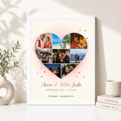 heart collage frame romantic love heart multi photo photo frame 01 white 4