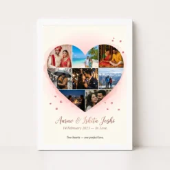 heart collage frame romantic love heart multi photo photo frame 01 white main