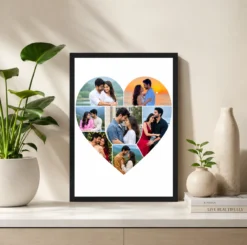 Alternative view of Heart Shape 7 Photo Couple Photo Collage Frame Wall Art