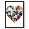 Heart Shape 7 Photo Couple Photo Collage Frame Wall Art 9 heart shape seven photo couple collage frame black main