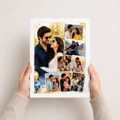 husband and wife photo frame golden collage birthday white 3