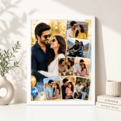 husband and wife photo frame golden collage birthday white 4
