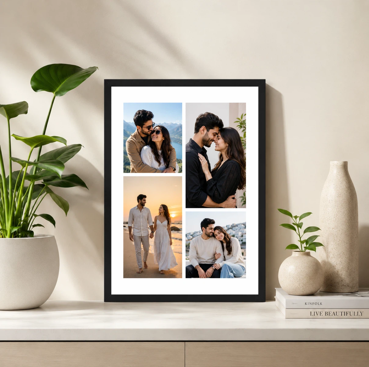 Husband Wife Romantic 4 Photo Collage Frame Wall Art 2 Husband Wife Romantic 4 Photo Collage Frame Wall Art - Image 2