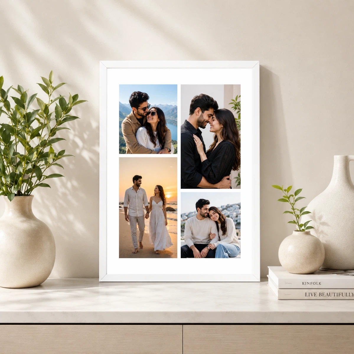 Husband Wife Romantic 4 Photo Collage Frame Wall Art 4 Husband Wife Romantic 4 Photo Collage Frame Wall Art - Image 4