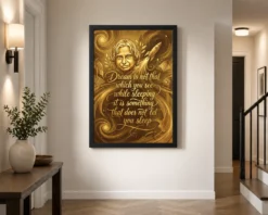 kalam dream not sleeping inspirational quote gold art 10 black 2