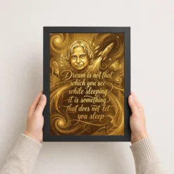 kalam dream not sleeping inspirational quote gold art 10 black 3