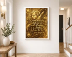 kalam dream not sleeping inspirational quote gold art 10 white 2