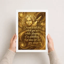 kalam dream not sleeping inspirational quote gold art 10 white 3