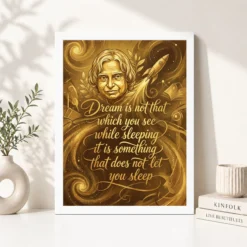 kalam dream not sleeping inspirational quote gold art 10 white 4