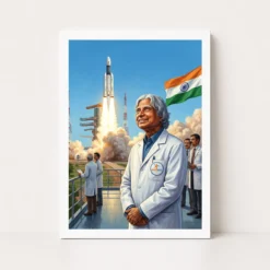 kalam isro rocket launch scientist india space achievement art 02 white main