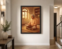 Kalam Meditating Ramayana Spiritual Scientist Warm Art Photo Frame 14 kalam meditating ramayana spiritual scientist warm art 07 black 2