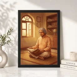 Kalam Meditating Ramayana Spiritual Scientist Warm Art Photo Frame 13 kalam meditating ramayana spiritual scientist warm art 07 black 4