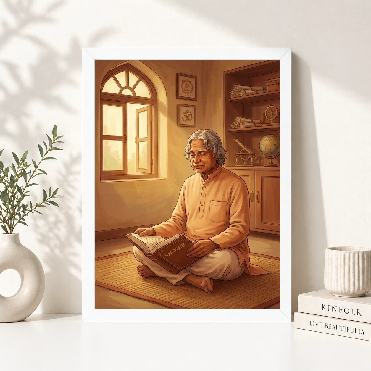 Kalam Meditating Ramayana Spiritual Scientist Warm Art Photo Frame 2 Kalam Meditating Ramayana Spiritual Scientist Warm Art Photo Frame - Image 2