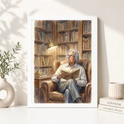 Alternative view of Kalam Reading Library Scholar Warm Light Watercolor Art Photo Frame